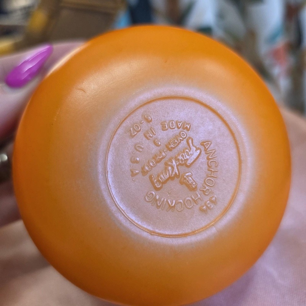 Vintage Anchor Hocking Fire-King Small Orange Bowl Milk Glass Set Of 3 - Picture 7 of 12